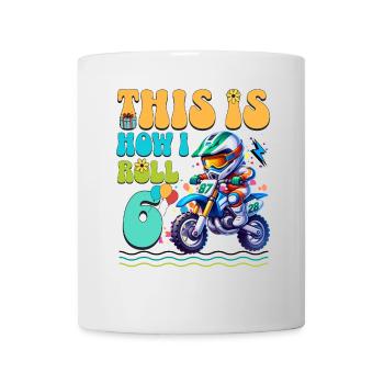 6e anniversaire de motocross - Mug blanc - blanc - Devant