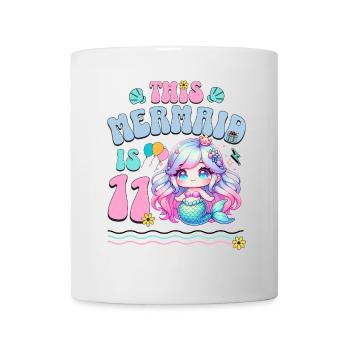 Mermaid 11th Birthday Girl Kids - Mug - white - Front