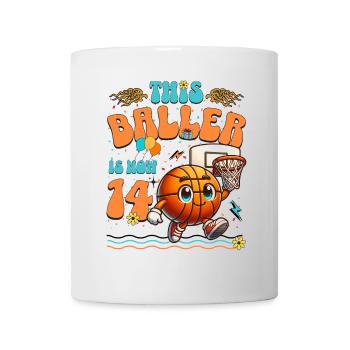 Basketball 14th Birthday Children's Birthday Party - Mug - white - Front