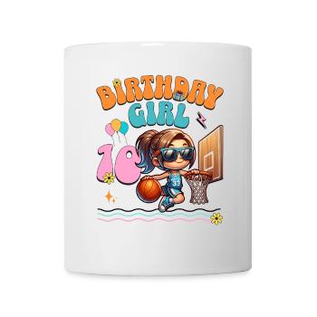Joueur de basket-ball fille 10e anniversaire de basket-ball - Mug blanc - blanc - Devant