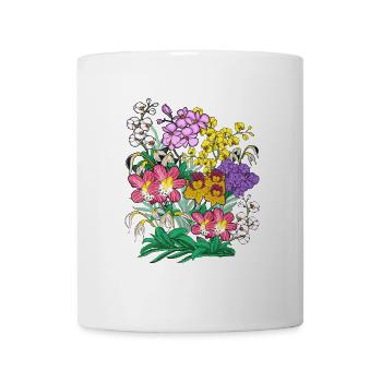 Orchideen Blumen Pflanzen Geschenk Orchidee - Tasse - Weiß - Vorne