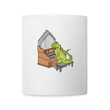 Dinosaurier Klavierspieler Kinder Musik Klavier - Tasse - Weiß - Vorne