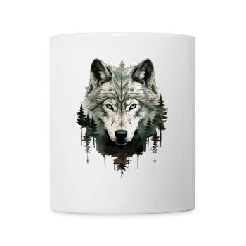 Loup, Tête de loup, Nature, Nature sauvage, Aventure, Forêt, Art - Mug blanc - blanc - Devant