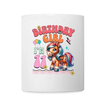 11ème anniversaire fille équitation - Mug blanc - blanc - Devant