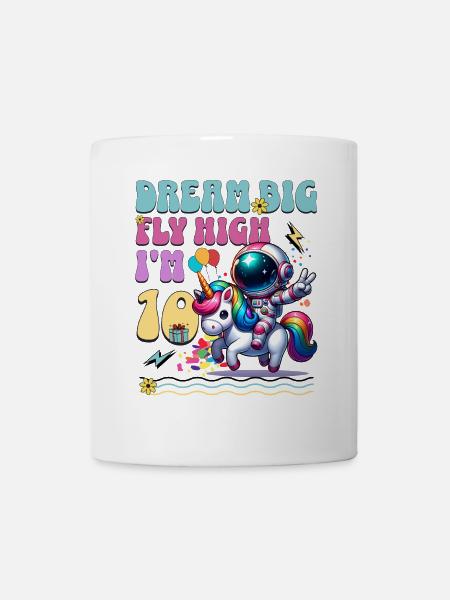 Astronaut Einhorn 10. Geburtstag - Tasse - Weiß