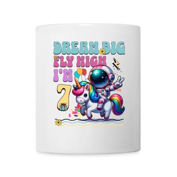 Astronaute Licorne 7e anniversaire - Mug blanc - blanc - Devant