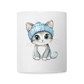 Chat mignon mignon bébé enfants animal dessin animé - Mug blanc - blanc - Devant