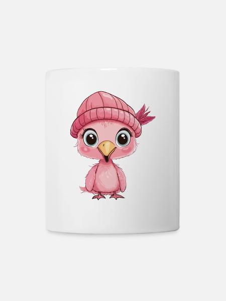 Flamingo Süß Niedlich Baby Kinder Tier Cartoon - Tasse - Weiß