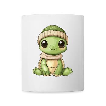 tortue mignon mignon bébé enfants animal dessin animé - Mug blanc - blanc - Devant