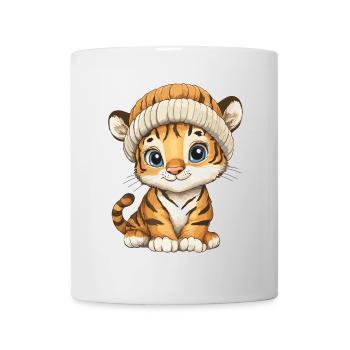 Tiger Süß Niedlich Baby Kinder Tier Cartoon - Tasse - Weiß - Vorne
