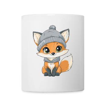 renard mignon mignon bébé enfants animal dessin animé - Mug blanc - blanc - Devant