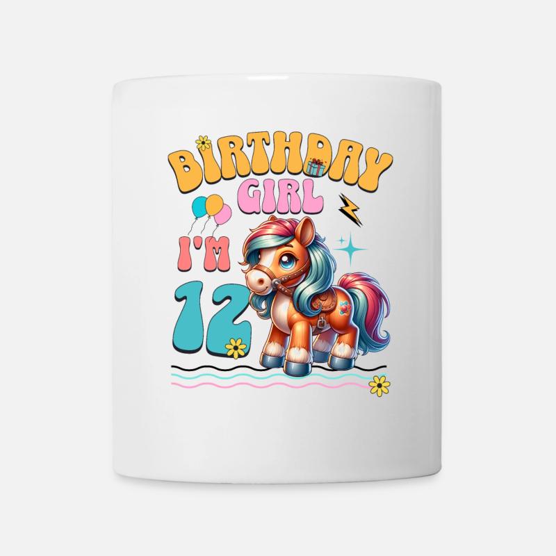 12. Geburtstag Mädchen Pferd Reiten - Tasse - Weiß