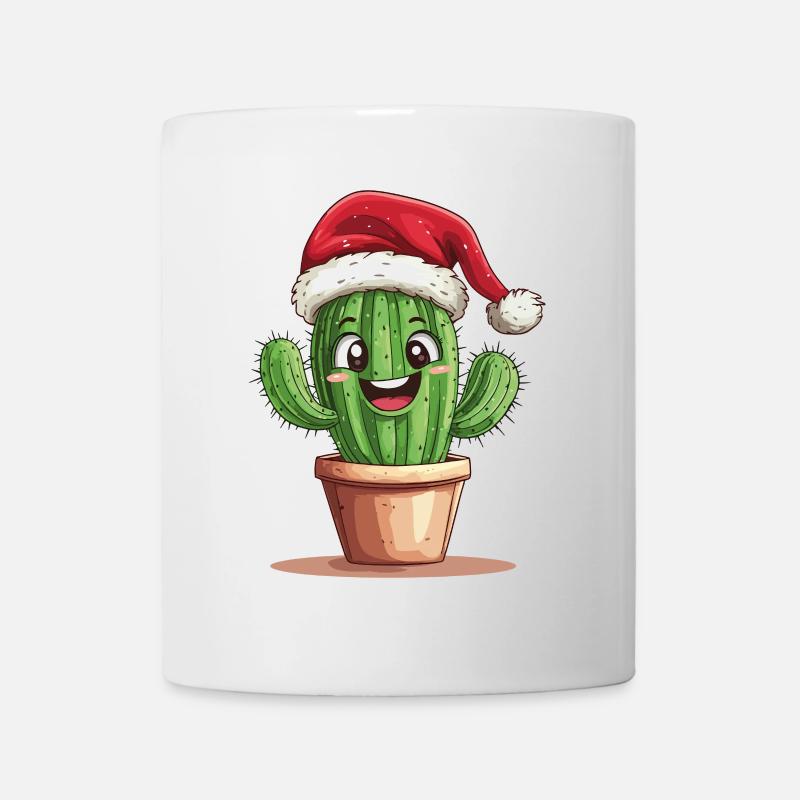 Kaktus Weihnachten Weihnachtskaktus Nikolausmütze - Tasse - Weiß