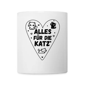 Drôle de chat disant coeur de chat - Mug blanc - blanc - Devant