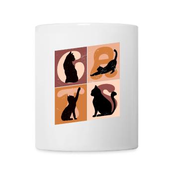 Chaton Chaton Chaton Kitty Silhouette Art - Mug blanc - blanc - Devant
