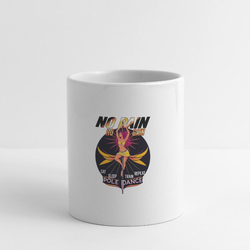 Pole dance Pas de douleur Pas de gain Manger Dormir Train Répéter Mug blanc