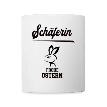 Schäferin Frohe Ostern Ostergeschenk Schäferei - Tasse - Weiß - Vorne