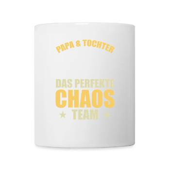 Papa Tochter das perfekte Chaos Team - Tasse - Weiß - Vorne