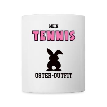 Tennis Oster Outfit Ostergeschenk Tennisspielerin - Tasse - Weiß - Vorne