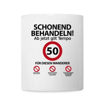 50. Geburtstag Wanderer Geburtstagsgeschenk - Tasse - Weiß - Vorne