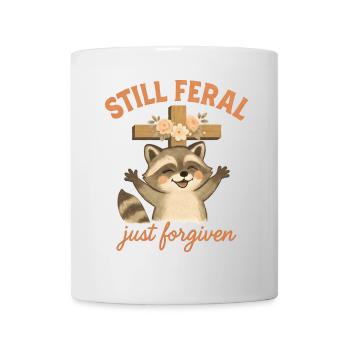 Waschbär Glaube Phrase Christlicher Humor - Tasse - Weiß - Vorne