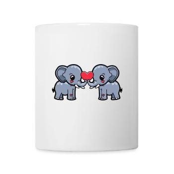 Elefant Paar Herz - Tasse - Weiß - Vorne