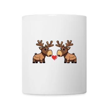 Elch Paar Herz - Tasse - Weiß - Vorne