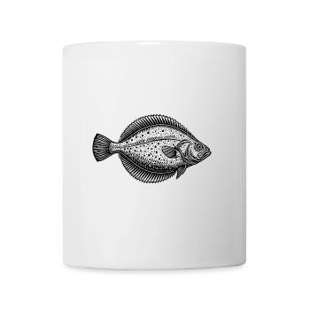 Zielfisch Flunder - Fisch - Angler Geschenk - Tasse - Weiß - Vorne