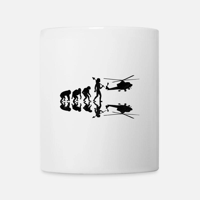 Retro Evolution Hubschrauber Flieger Pilot Chopper H - Tasse - Weiß