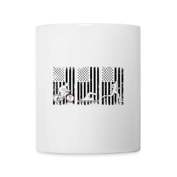 American Flag USA Triathlon Natation Vélo Course Triathle - Mug blanc - blanc - Devant