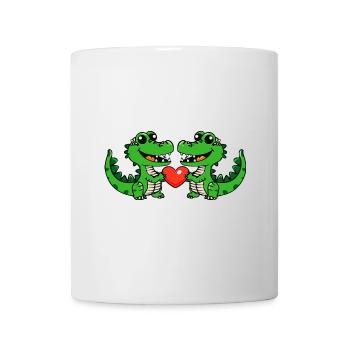 Alligator Couple Heart - Mug - white - Front