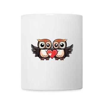 Owl Couple Heart - Mug - white - Front