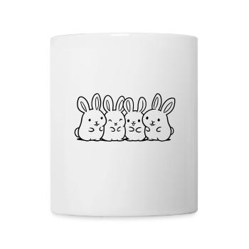 Équipe de lapins mignons - Mug blanc - blanc - Devant
