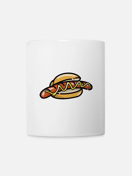 Comic Bratwurst Brötchen Bratwurstbrötchen Senf - Tasse - Weiß