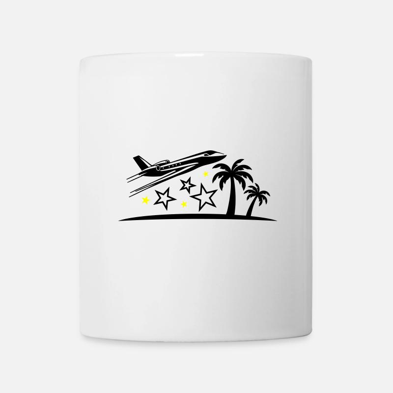 Urlaub Flugzeug Strand - Tasse - Weiß