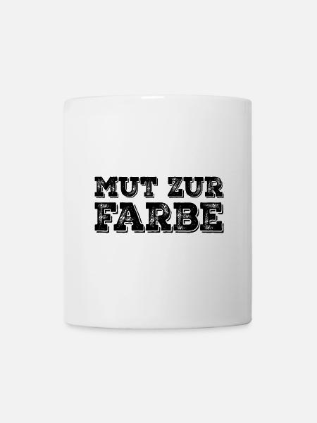 Schwarzer Humor Arbeit Witz mut zur farbe - Tasse - Weiß