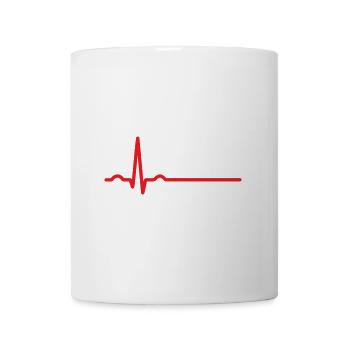 EKG-Herzschlaglinie. Herzschlag Sinus Rhythmus Linie - Tasse - Weiß - Vorne