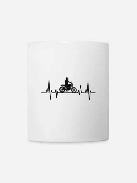 Herzschlag Motorrad Biker Mama Motorradfahren Motorrad Motorrad - Tasse - Weiß