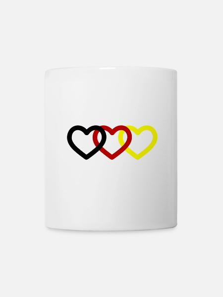 Herzen Deutschland - Tasse - Weiß
