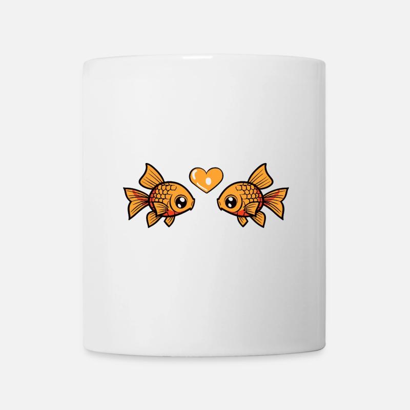 Goldfisch Paar Fisch Valentinstag - Tasse - Weiß