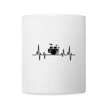 Drummer Heartbeat Drum Music Lover Drumming - Mug - white - Front