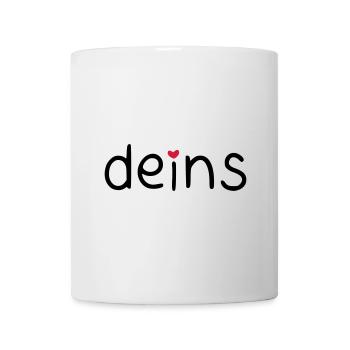 deins – mit farbigem Herz - Tasse - Weiß - Vorne