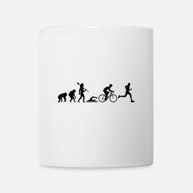 Evolution Triathlon Laufrad Schwimmen Triathlet Triat - Tasse - Weiß