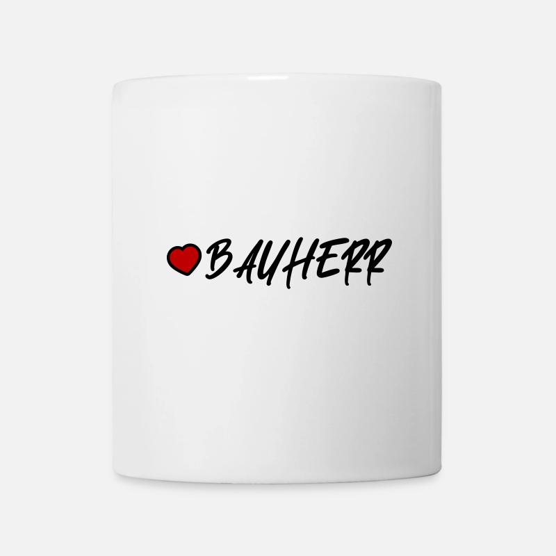 Bauherr Herz Haus Bau - Tasse - Weiß