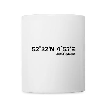 Amsterdam Koordinaten - Tasse - Weiß - Vorne