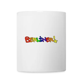 Berliner! bunter Schriftzug - Tasse - Weiß - Vorne