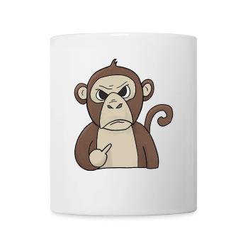Mumrrischer Monkey holds middle finger - Mug - white - Front