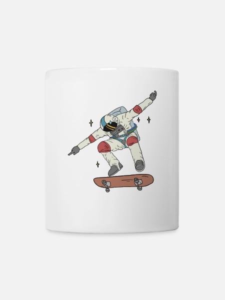 Astronaut Skater Space Skateboard Gift - Mug - white