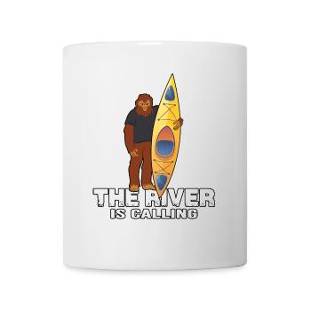kayak ice canoe ice paddle canoe "river is calling" - Mug - white - Front