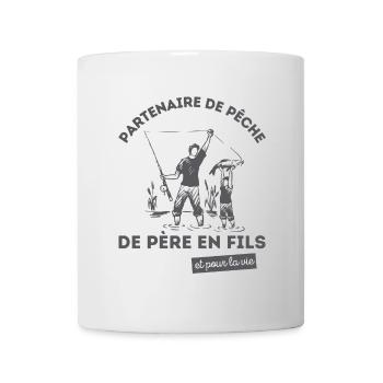 partenaire de pêche de père en fils cadeau pêcheur - Mug blanc - blanc - Devant